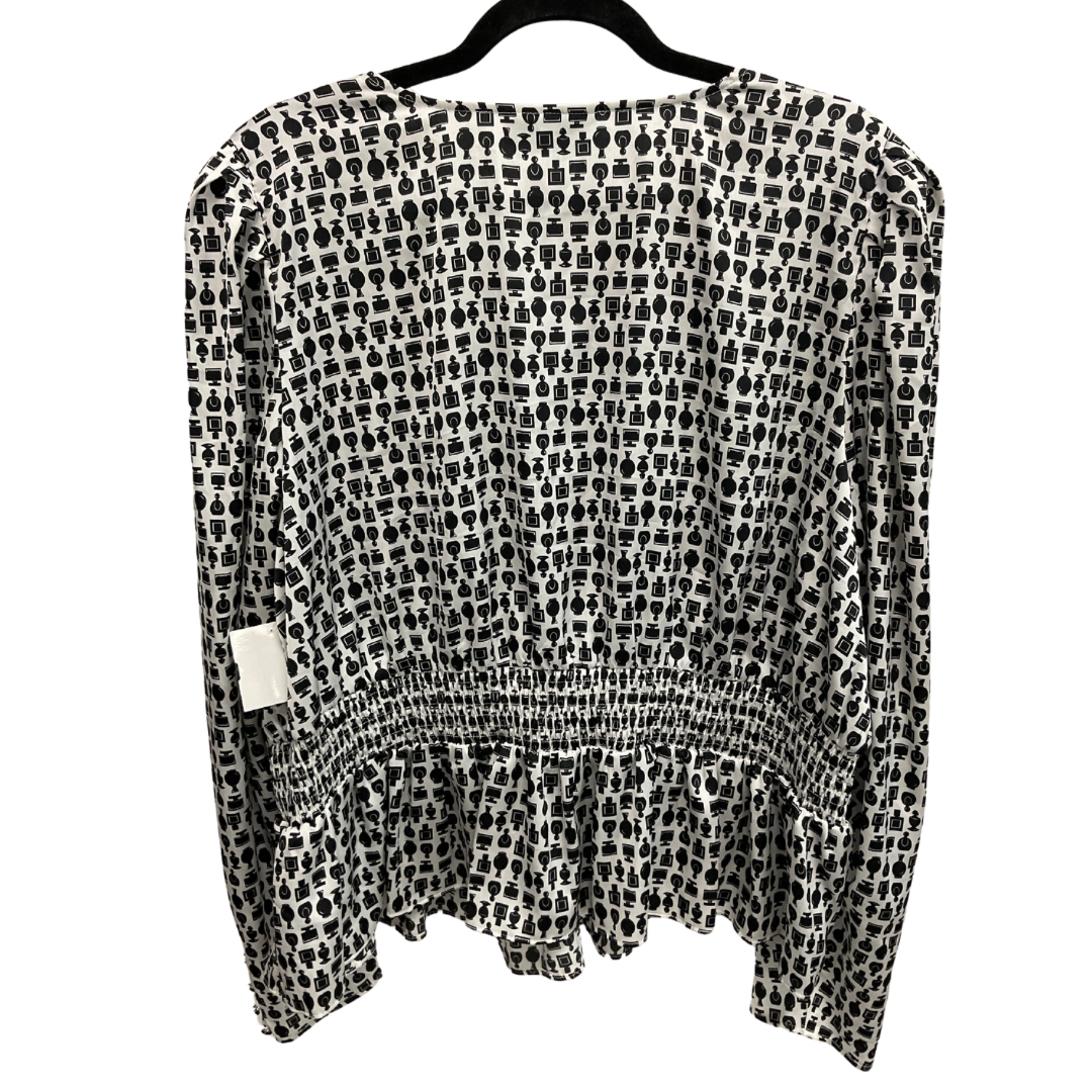 Top Long Sleeve By Clothes Mentor In Black & White, Size: 2x