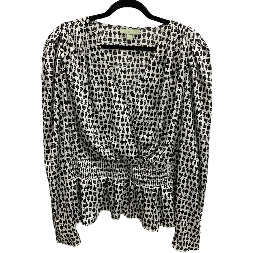 Top Long Sleeve By Clothes Mentor In Black & White, Size: 2x