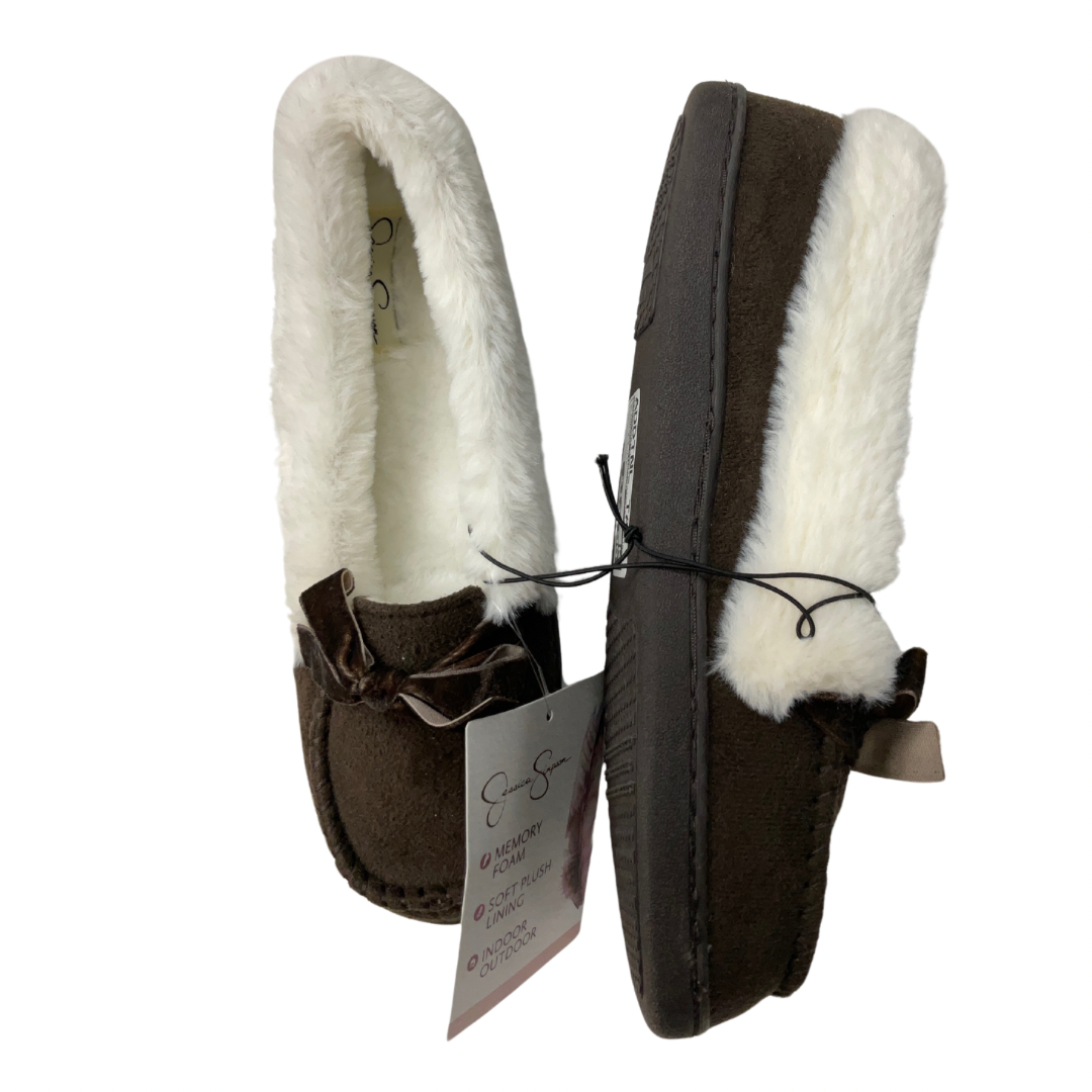 Slippers By Jessica Simpson In Brown & White