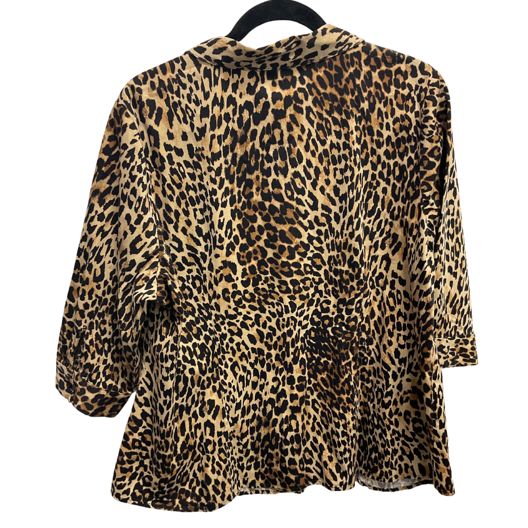 Blouse 3/4 Sleeve By Lane Bryant In Animal Print, Size: 2x