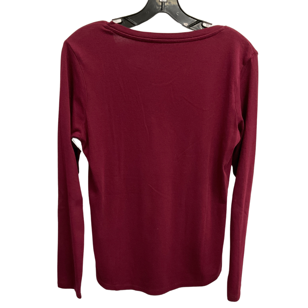 Top Long Sleeve Basic By Eddie Bauer In Maroon, Size: M