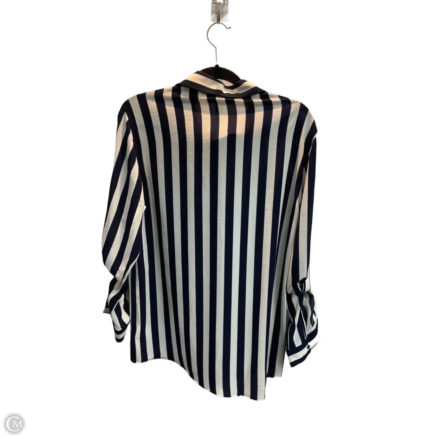 Blouse Long Sleeve By Michael By Michael Kors In Striped Pattern, Size: M