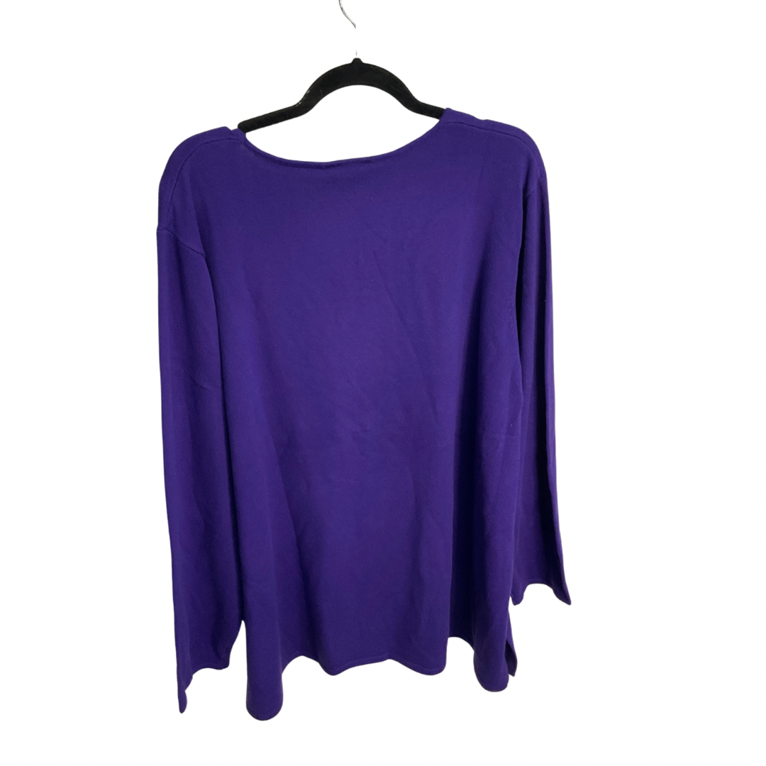 Sweater By Quaker Factory In Purple, Size: 2x