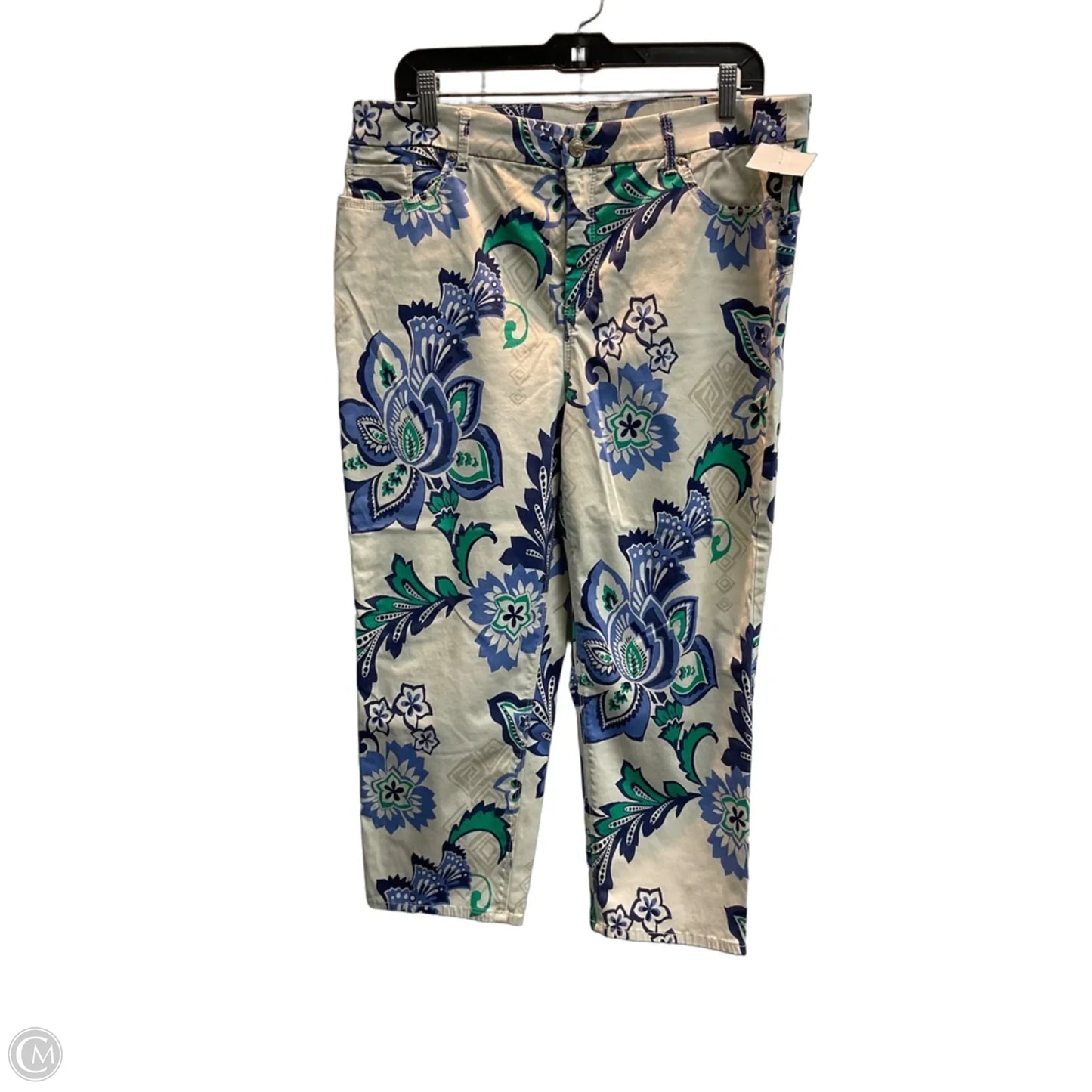 Jeans Straight By Chicos In Paisley Print, Size: L