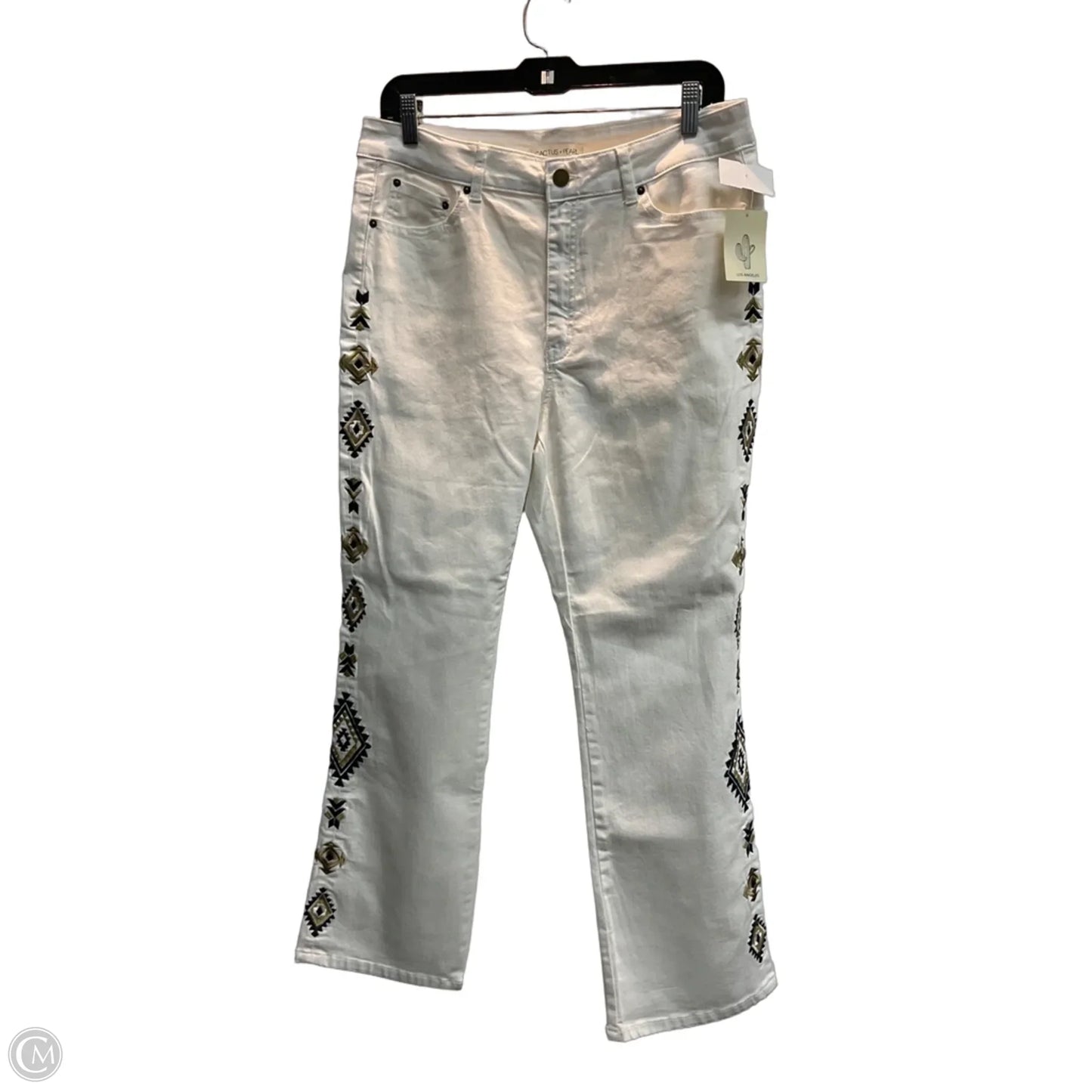 Jeans Straight By Clothes Mentor In White, Size: L