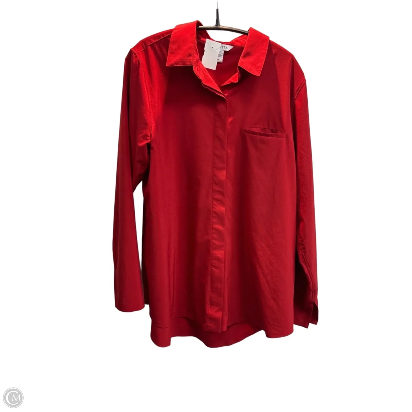 Blouse Long Sleeve By Athleta In Red, Size: M