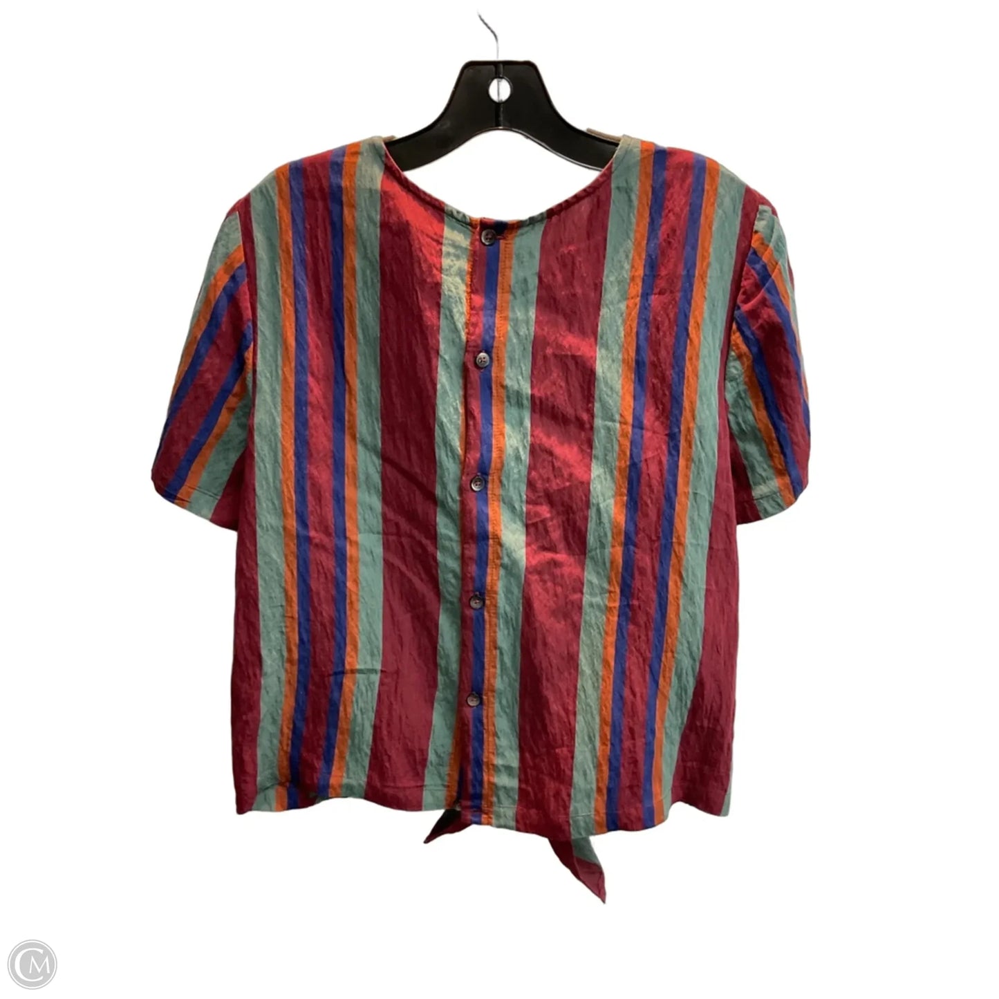 Top Short Sleeve By Madewell In Striped Pattern, Size: S