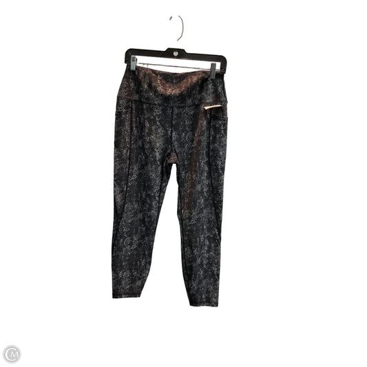Athletic Leggings By Rbx In Black & Grey, Size: L