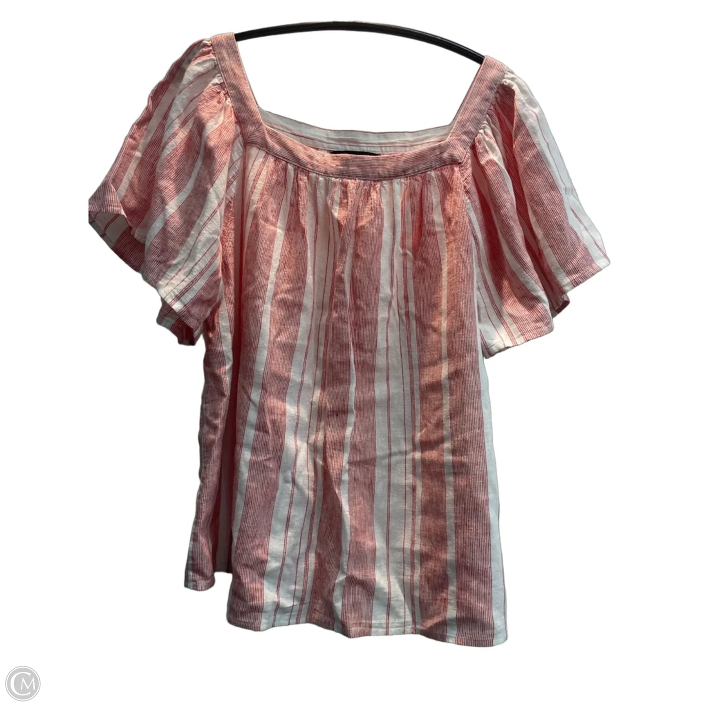 Top Short Sleeve By Banana Republic In Striped Pattern, Size: L
