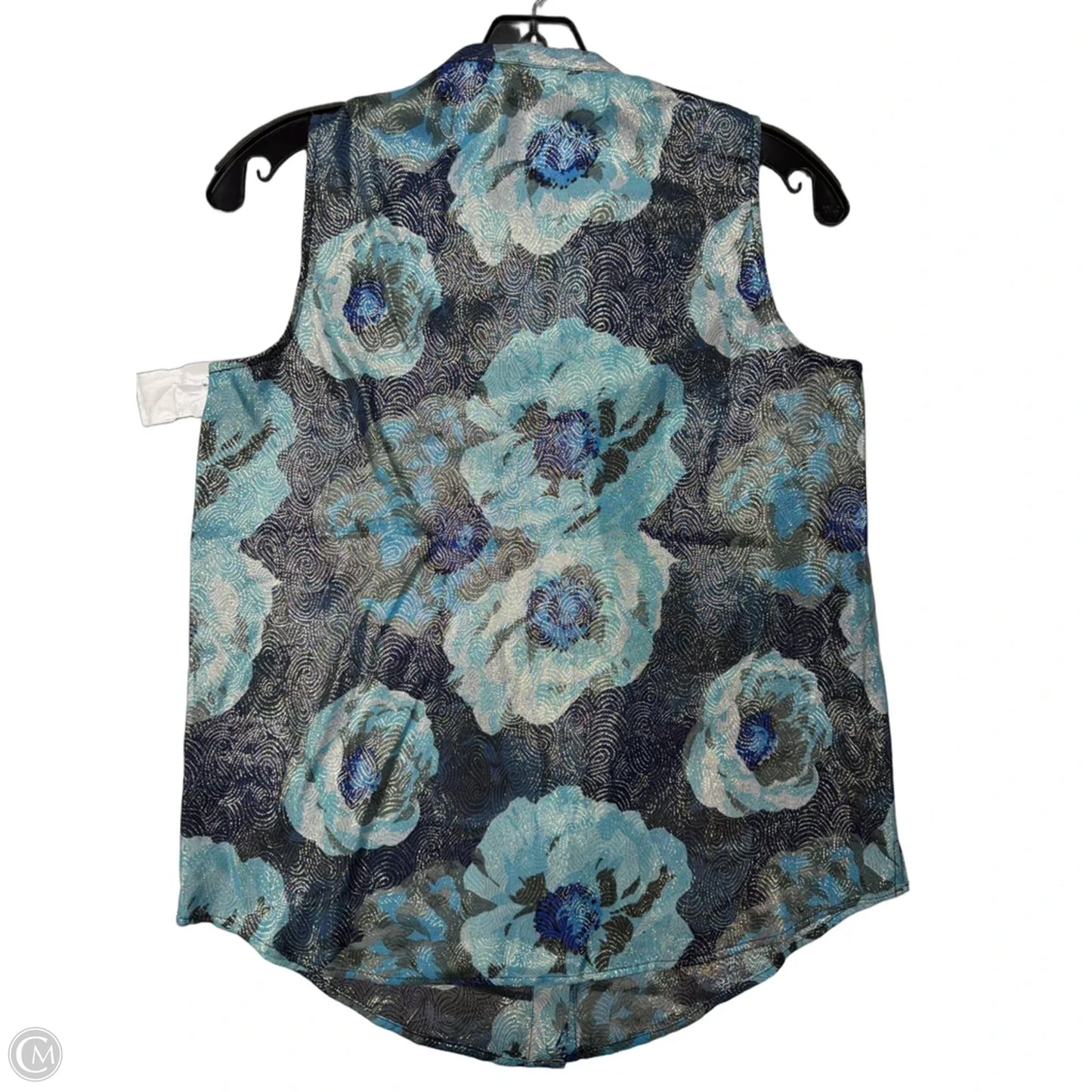 Top Sleeveless By J. Crew In Blue & Silver, Size: Xxs