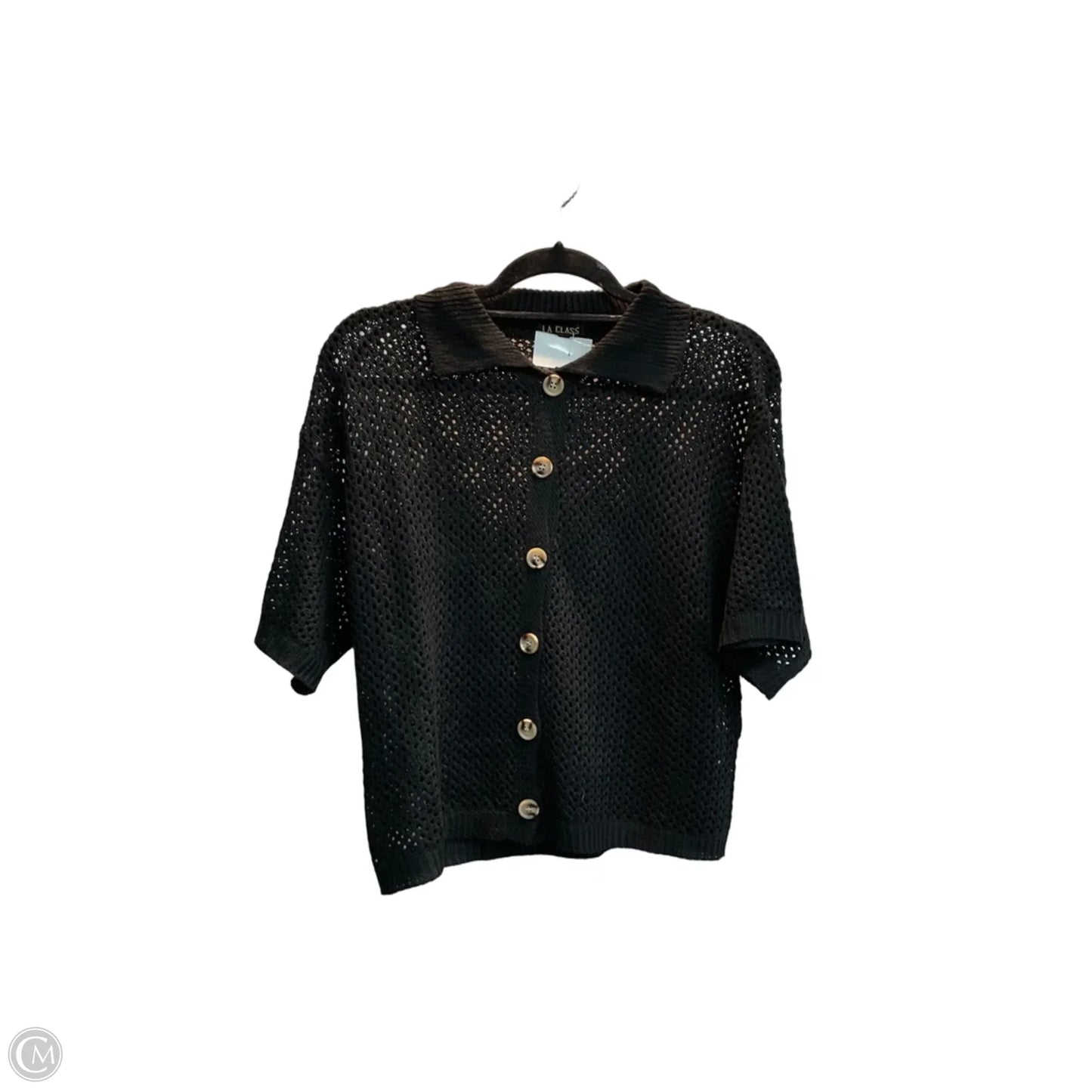 Sweater Short Sleeve By Clothes Mentor In Black, Size: M