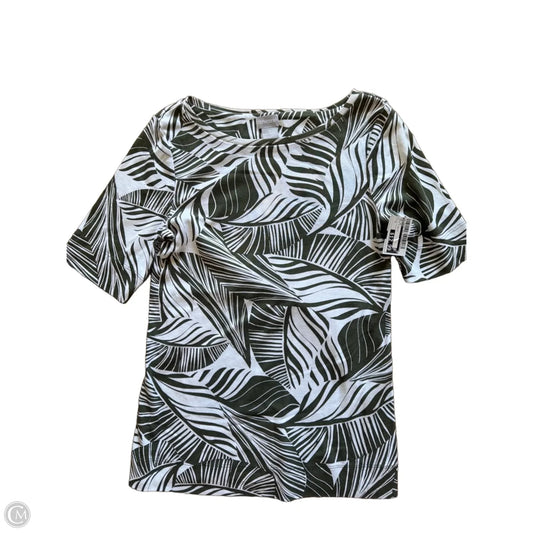 Top Short Sleeve By Chicos In Green & White, Size: S
