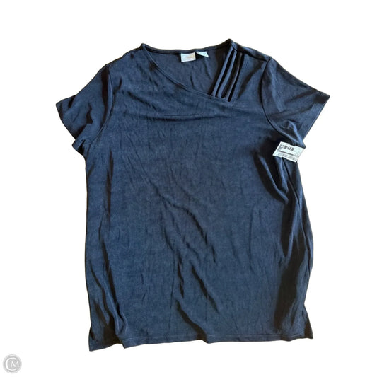 Top Short Sleeve By Chicos In Black, Size: L