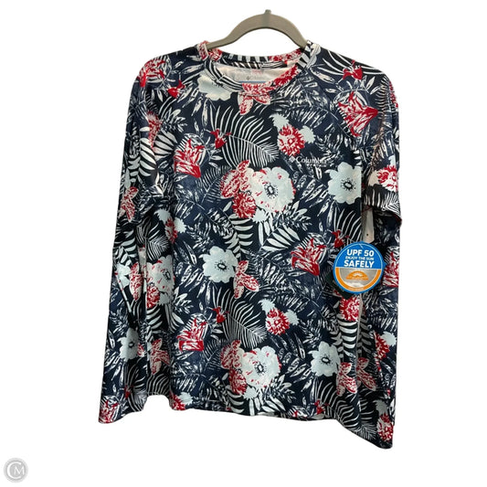 Top Long Sleeve By Columbia In Blue & Red & White, Size: M