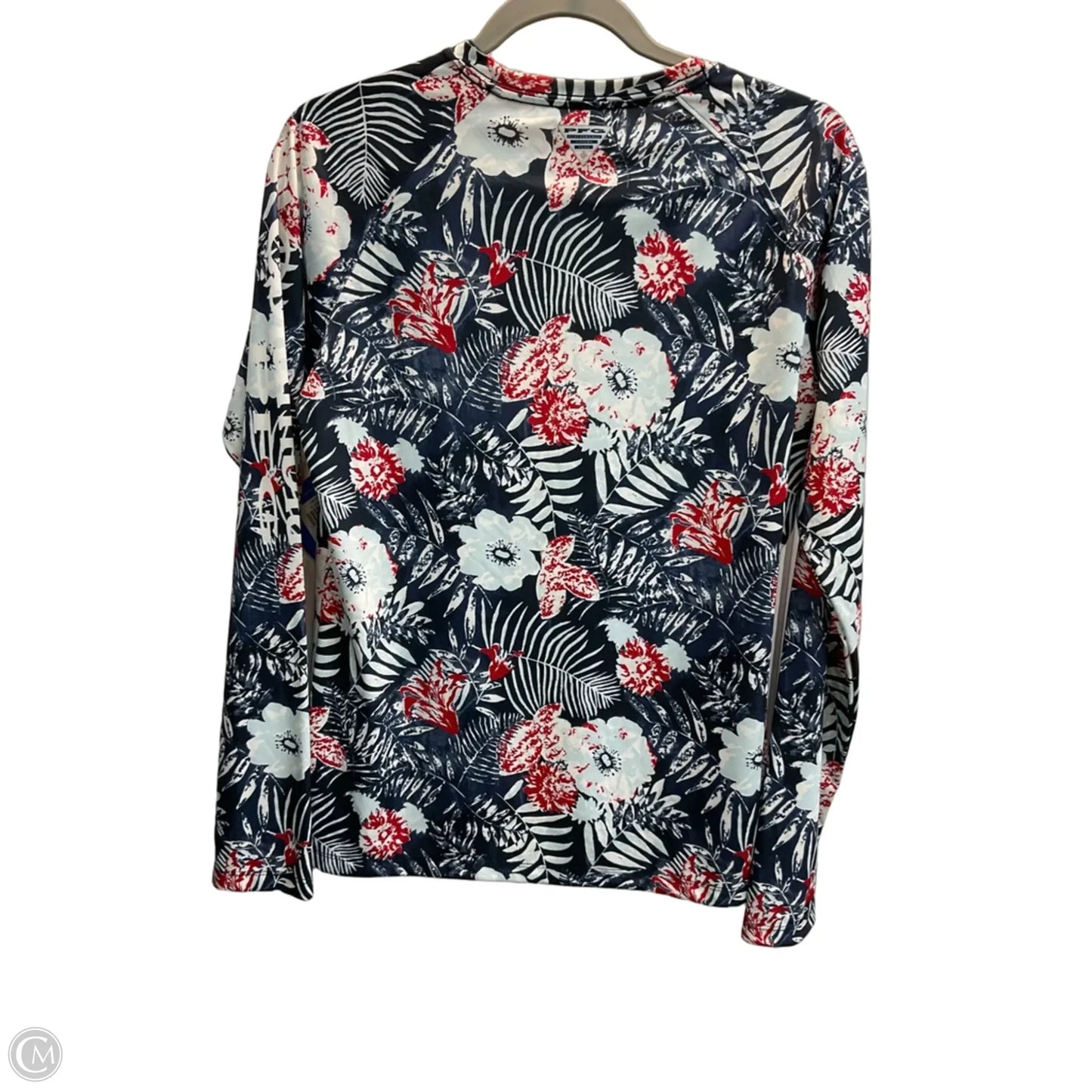 Top Long Sleeve By Columbia In Blue & Red & White, Size: M