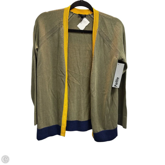 Cardigan By Talbots In Green & Yellow, Size: Sp