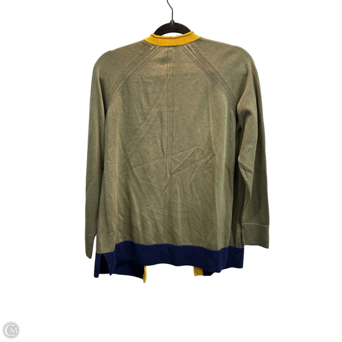 Cardigan By Talbots In Green & Yellow, Size: Sp