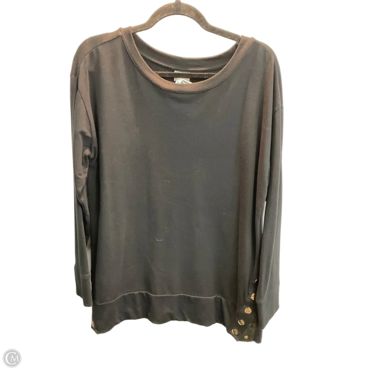Top Long Sleeve By Chicos In Black, Size: M