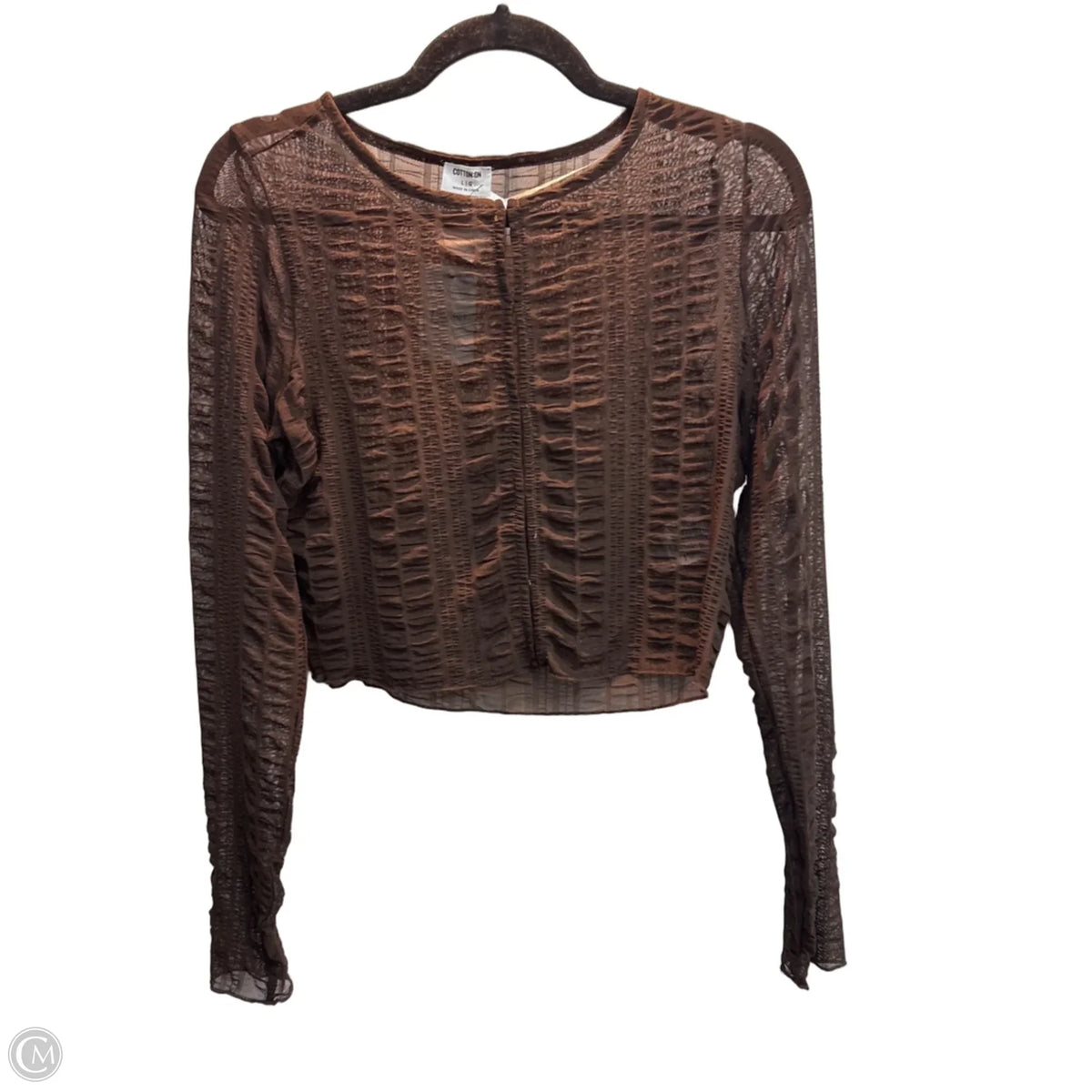 Top Long Sleeve By Cotton On In Brown, Size: L