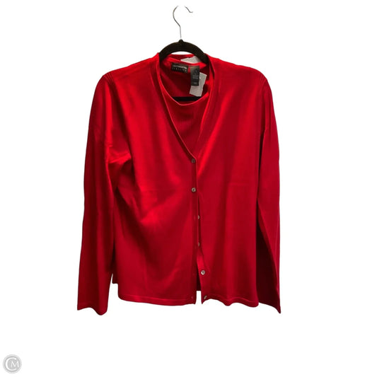 Sweater 2pc By Liz Claiborne In Red, Size: L