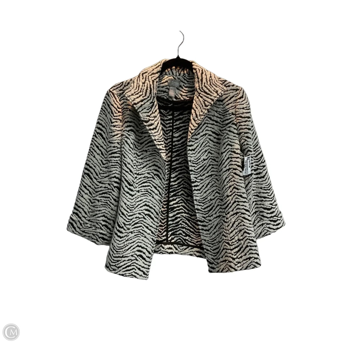 Jacket Moto By Chicos In Zebra Print, Size: M