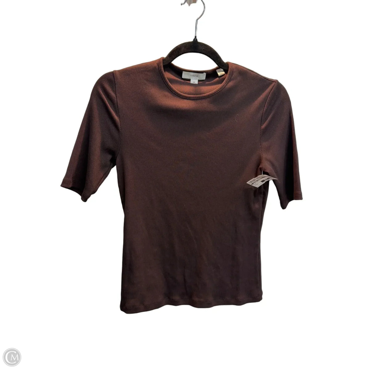 Top Short Sleeve Basic By Vince In Brown, Size: S