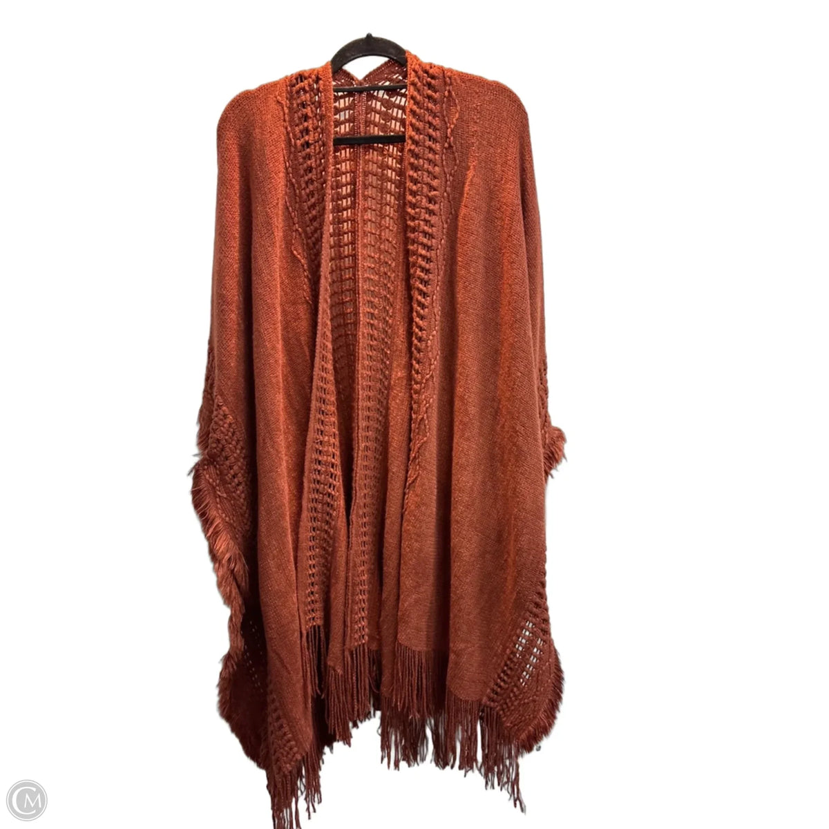 Poncho By Clothes Mentor In Orange, Size: Osfm