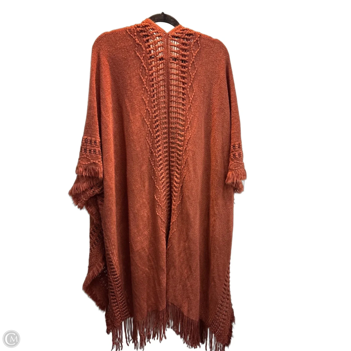 Poncho By Clothes Mentor In Orange, Size: Osfm