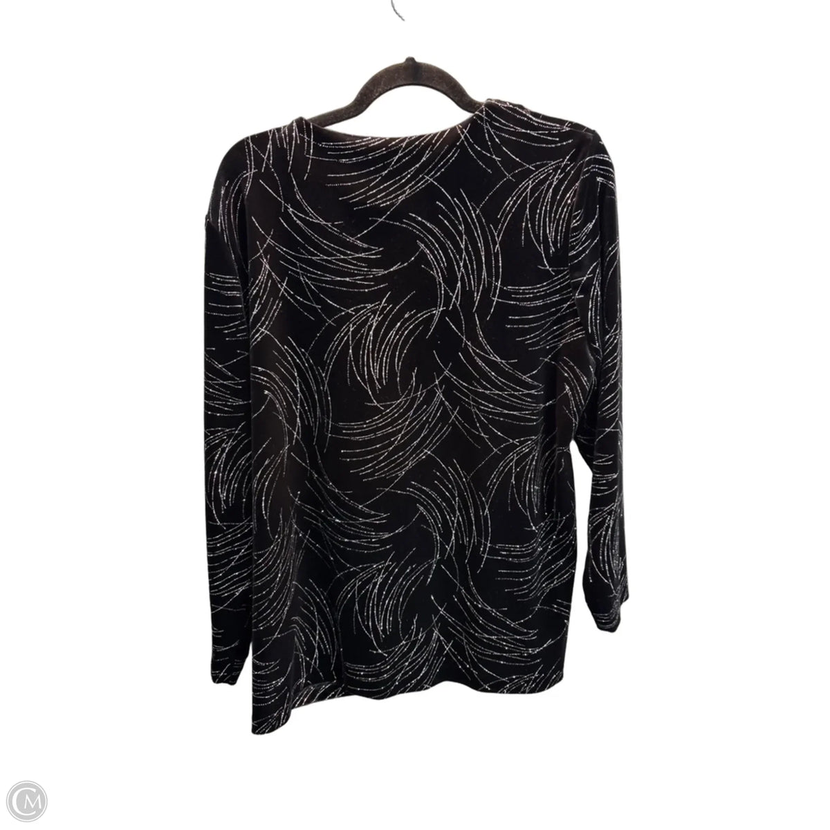 Top Long Sleeve By Briggs In Black & Silver, Size: Lp