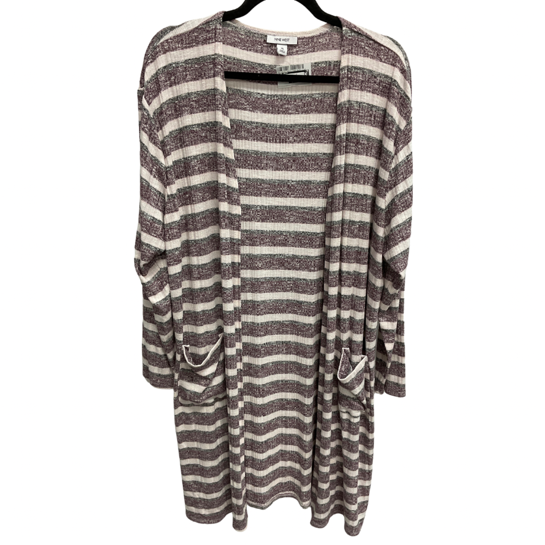 Cardigan By Nine West In Striped Pattern, Size: Xl