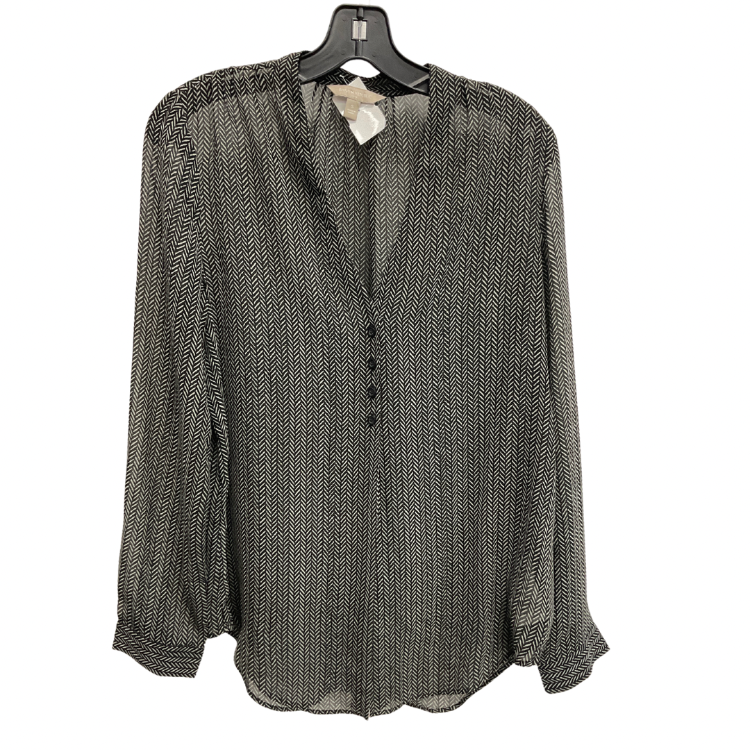 Top Long Sleeve By Banana Republic In Black & Tan, Size: S