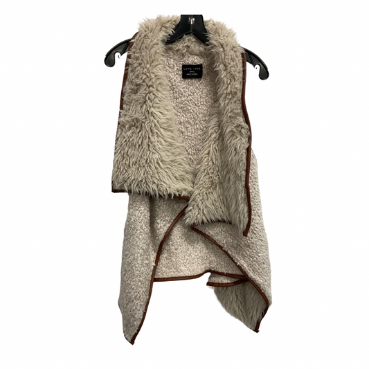 Vest Faux Fur & Sherpa By Love Tree In Cream, Size: S