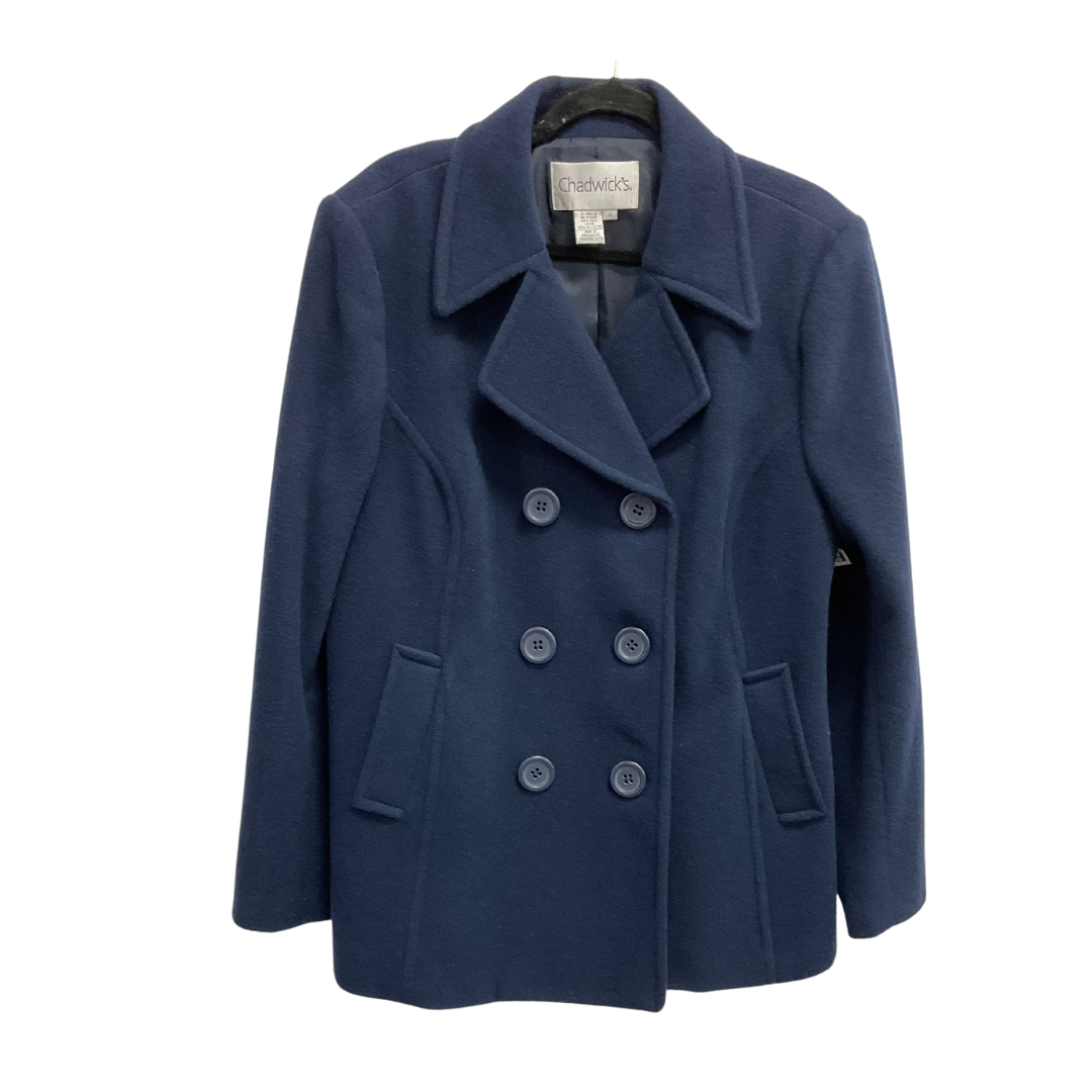 Coat Peacoat By Chadwicks In Blue, Size: 16