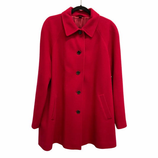 Coat Peacoat By Lands End In Red, Size: 16