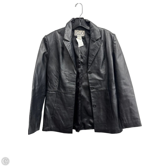 Jacket Leather By Clio In Black, Size: 10