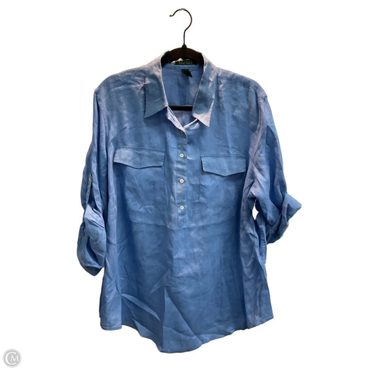 Top Long Sleeve By Lauren By Ralph Lauren In Blue, Size: 1x