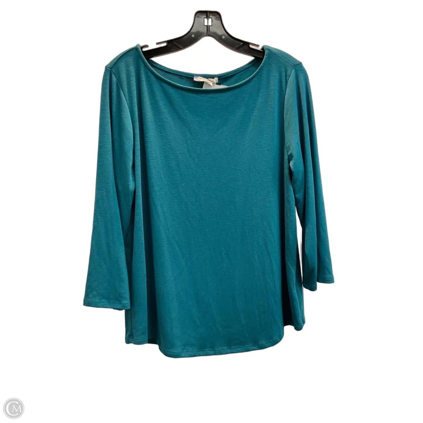 Top 3/4 Sleeve Basic By Green Envelope In Aqua, Size: M