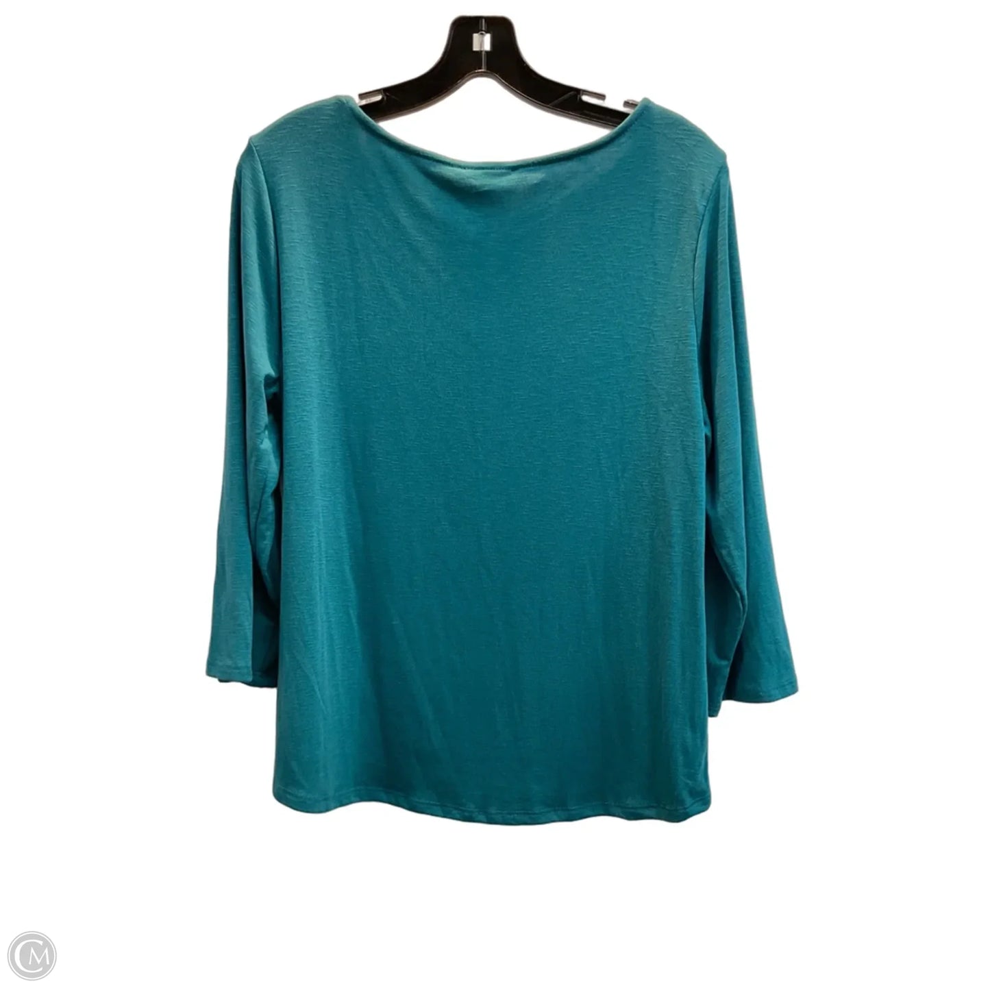 Top 3/4 Sleeve Basic By Green Envelope In Aqua, Size: M