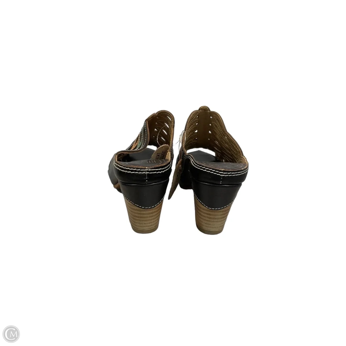 Sandals Heels Block By Spring Step In Teal, Size: 6.5