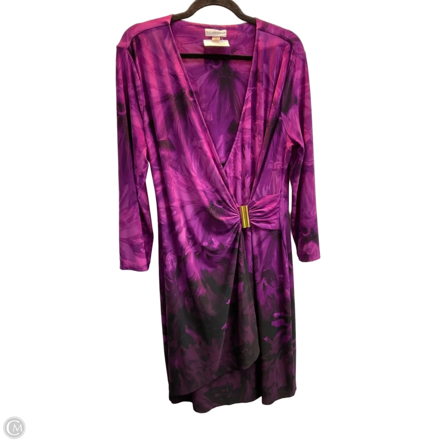 Dress Casual Midi By Calvin Klein In Purple, Size: 14
