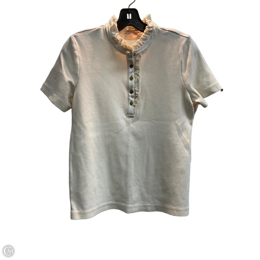 Top Short Sleeve Designer By Tory Burch In Cream, Size: L