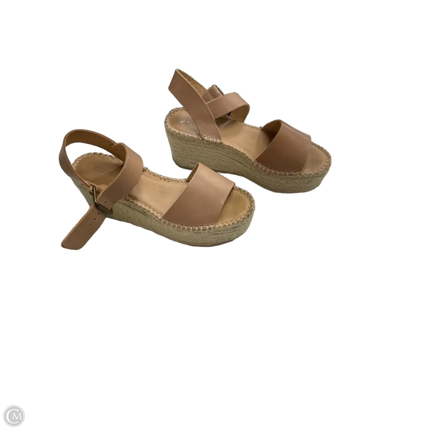 Sandals Heels Platform By Soludos In Tan, Size: 8