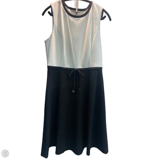 Dress Casual Midi By Tommy Hilfiger In Black & Cream, Size: 8
