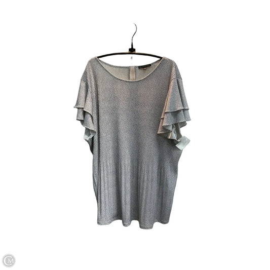 Blouse Short Sleeve By Adrianna Papell In Polkadot Pattern, Size: 1x