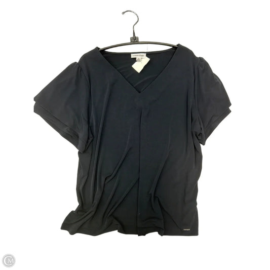 Top Short Sleeve By Calvin Klein In Black, Size: 1x