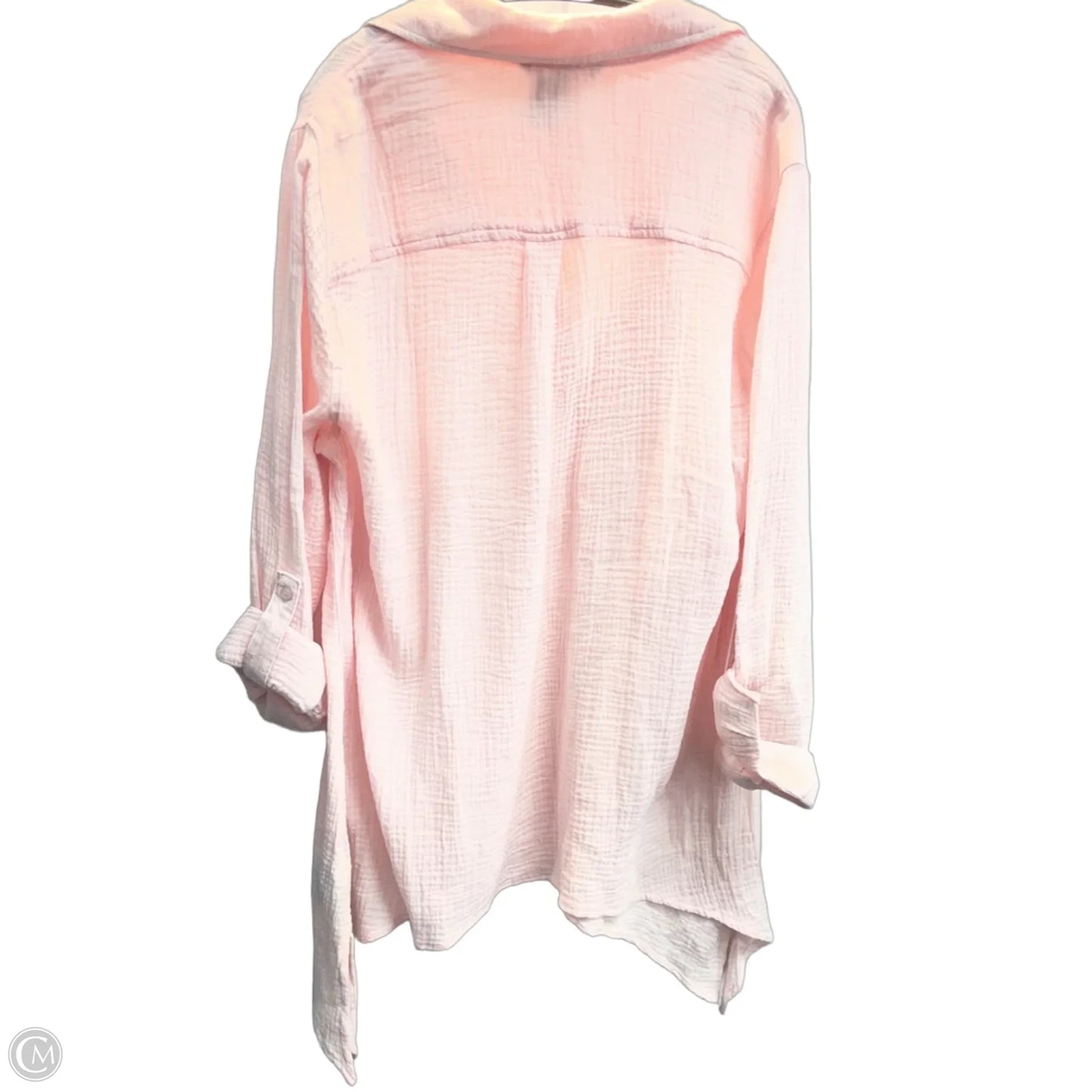 Blouse Long Sleeve By Zac And Rachel In Pink, Size: 1x