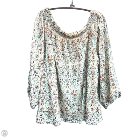 Top 3/4 Sleeve By St Johns Bay In Floral Print, Size: L