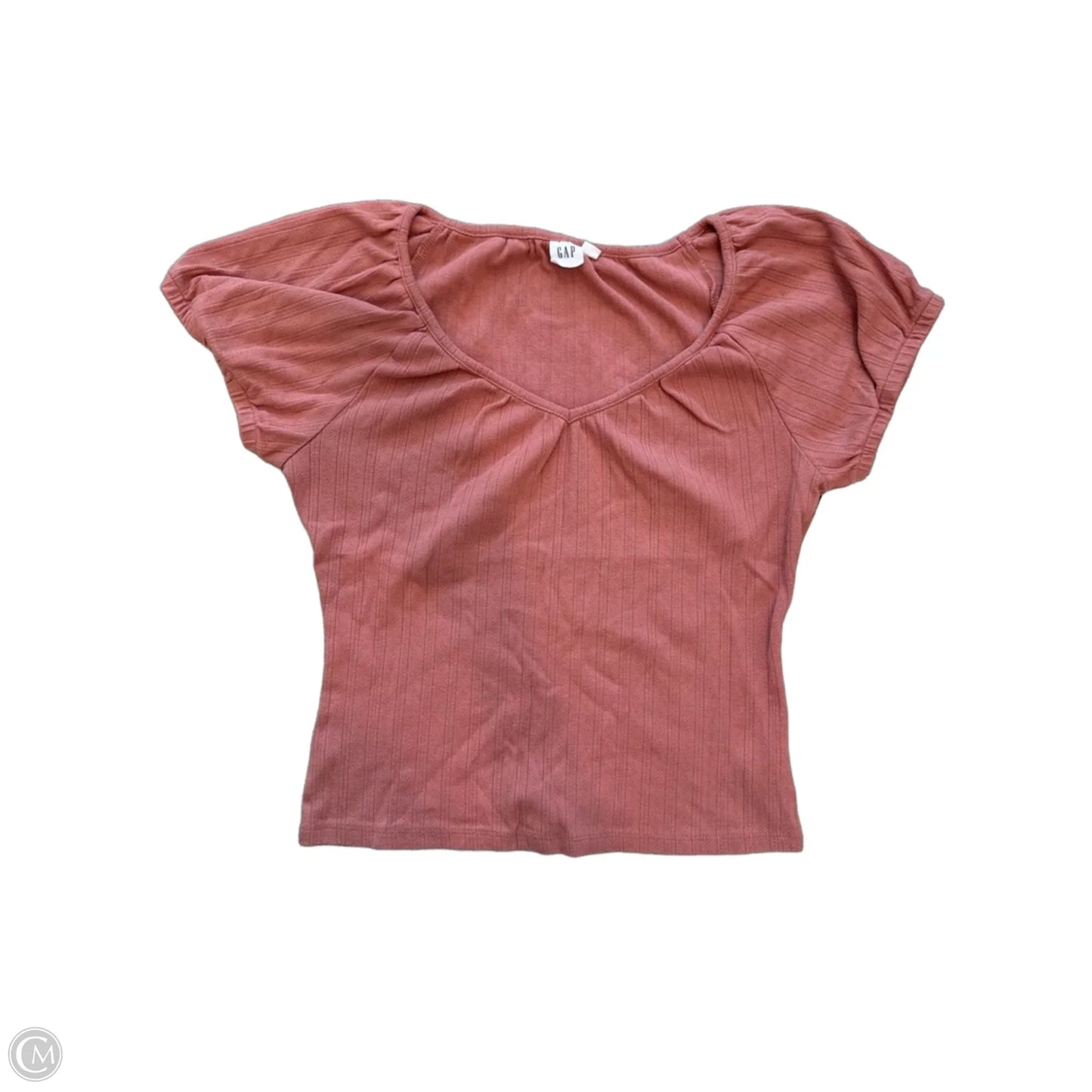 Top Short Sleeve Basic By Gap In Peach, Size: M