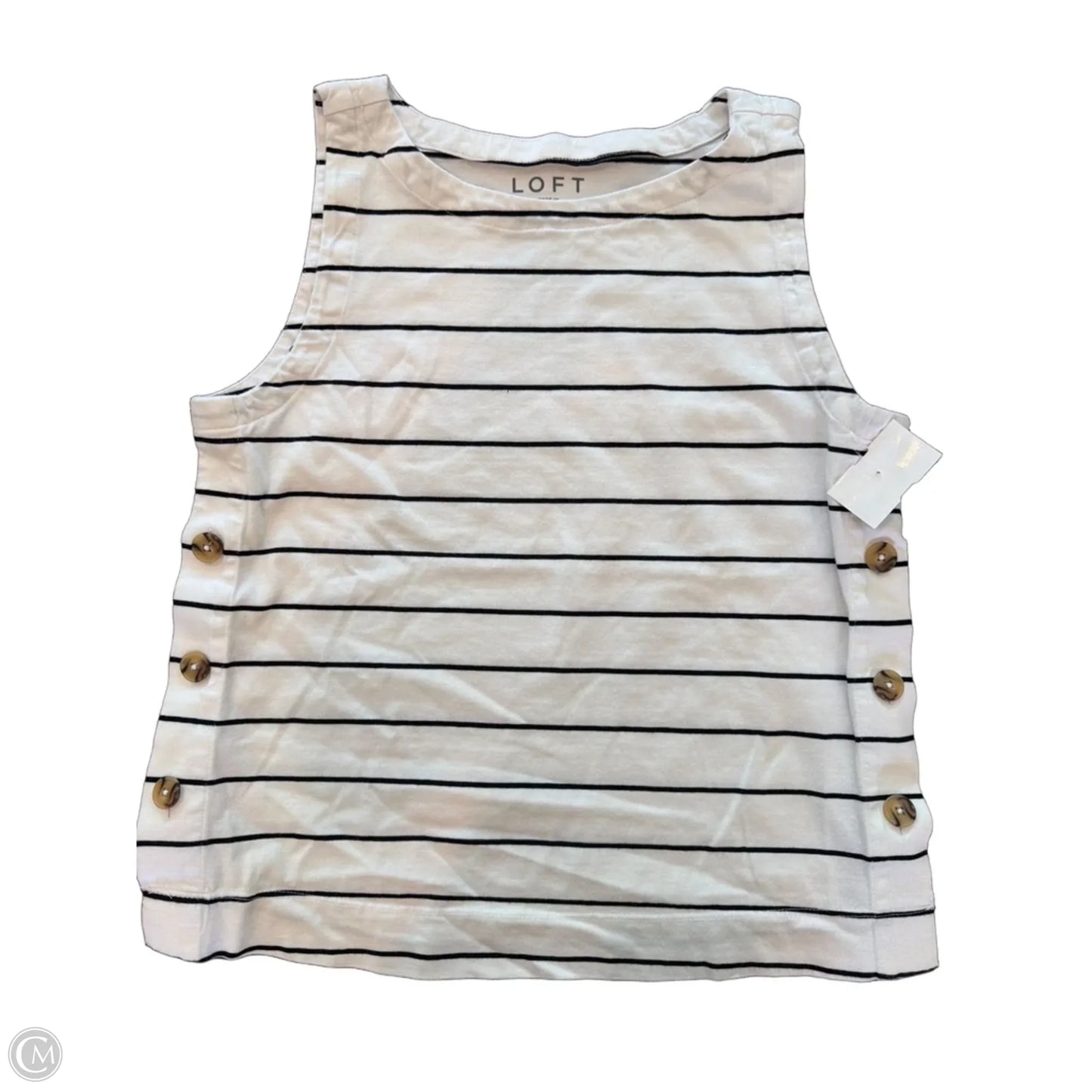 Top Sleeveless By Loft In Striped Pattern, Size: Xs