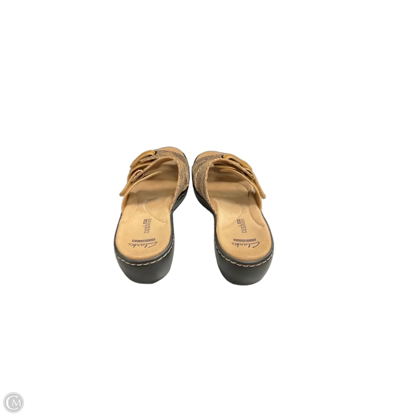 Sandals Heels Wedge By Clarks In Beige, Size: 6